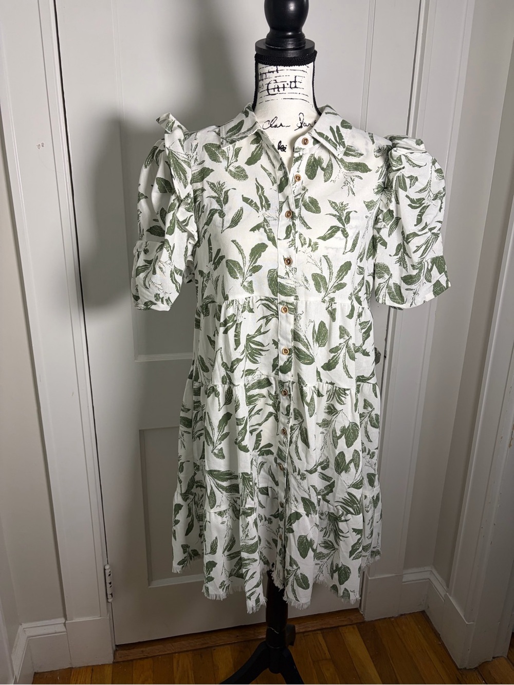 GiGiO Green Leaf Print dress